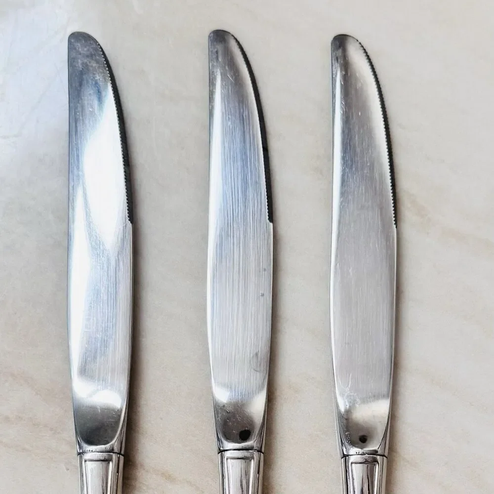 3pc ONEIDA Midtowne Stainless Dinner Knife 9” Hollow Glossy USA